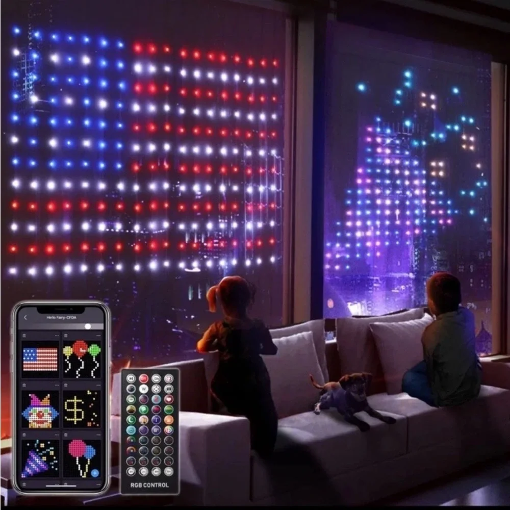 Avatar Patterns Programmable Music Sync Curtain String Lights 400 LED 6